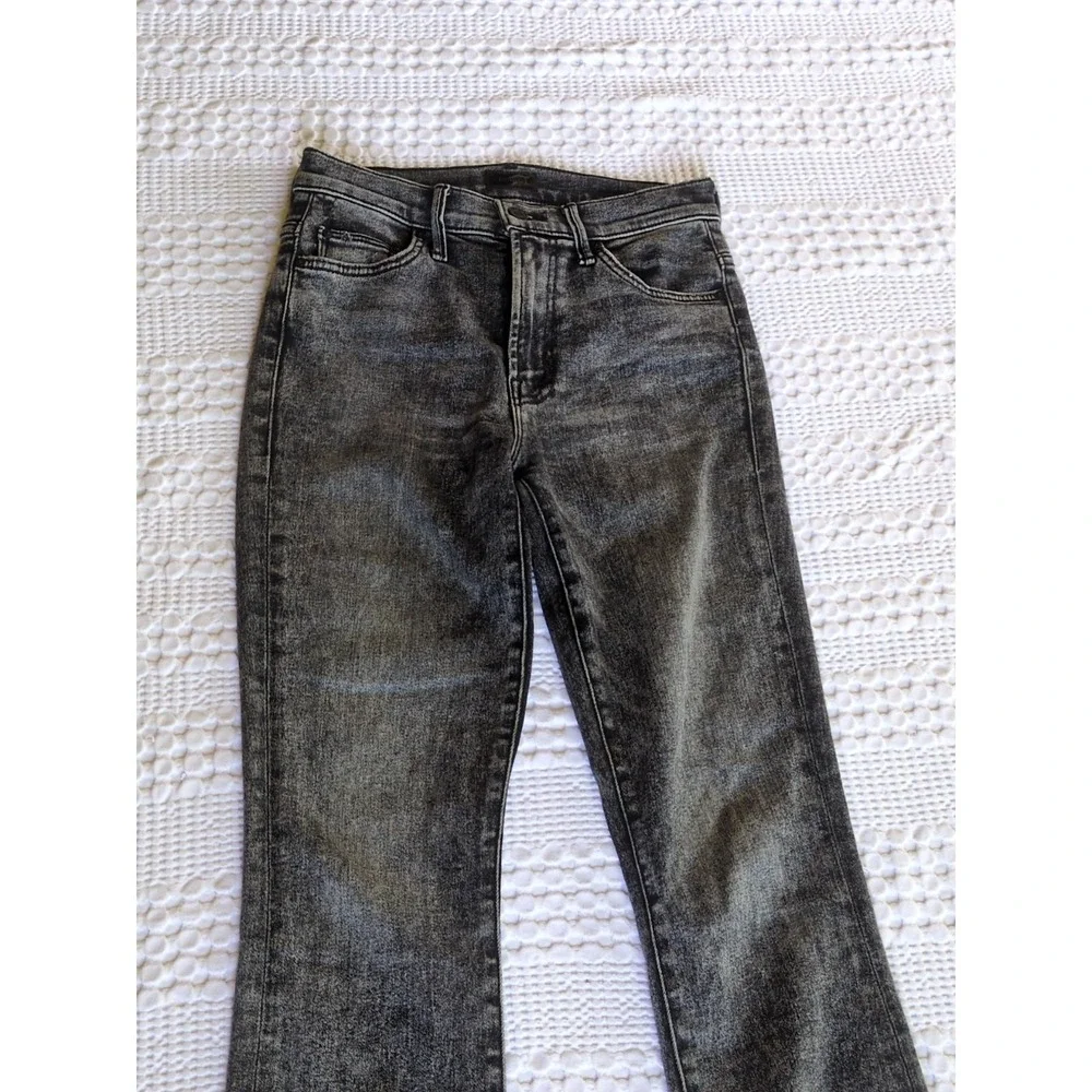 Mother The Insider Crop Step Fray Train Stops Size 25 Black Raw Hem‎